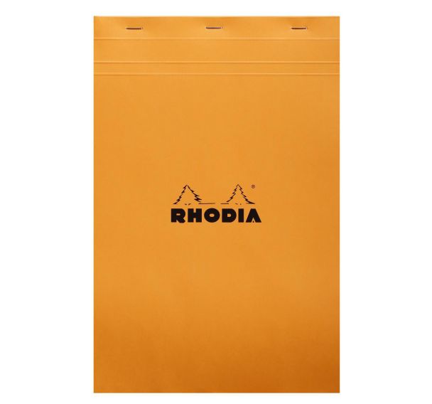 Bloc agrafé Rhodia ORANGE N 19 21x31,8cm 80f Q.5x5 80g - Lot de 5