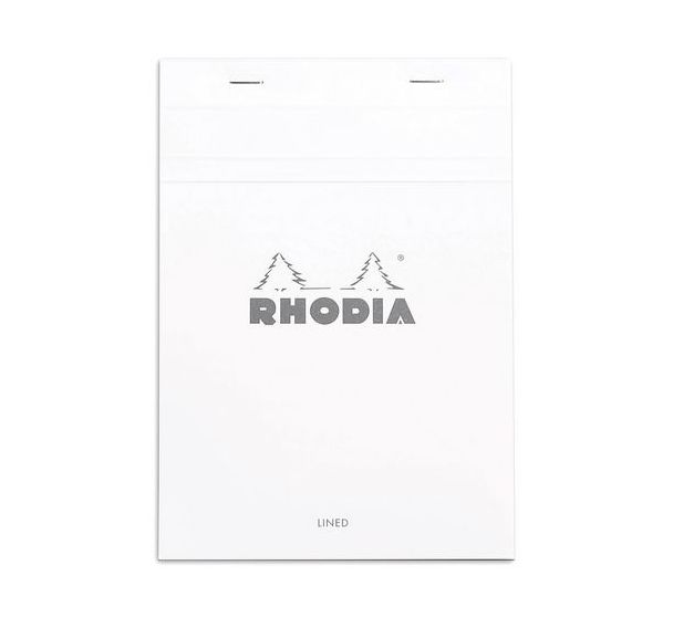 Bloc agrafé blanc ligné + marge - Rhodia