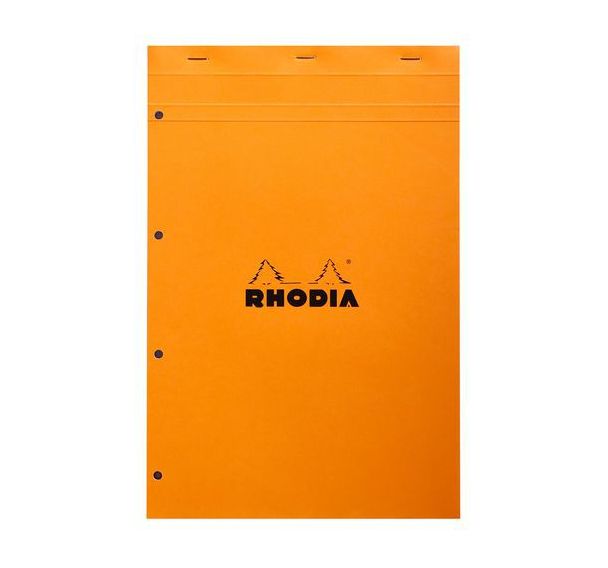 Bloc agrafé perforation 4 trous petits carreaux - Rhodia