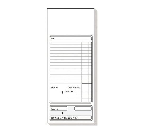 Bloc autocopiant addition duplicata - 90 x 225 mm
