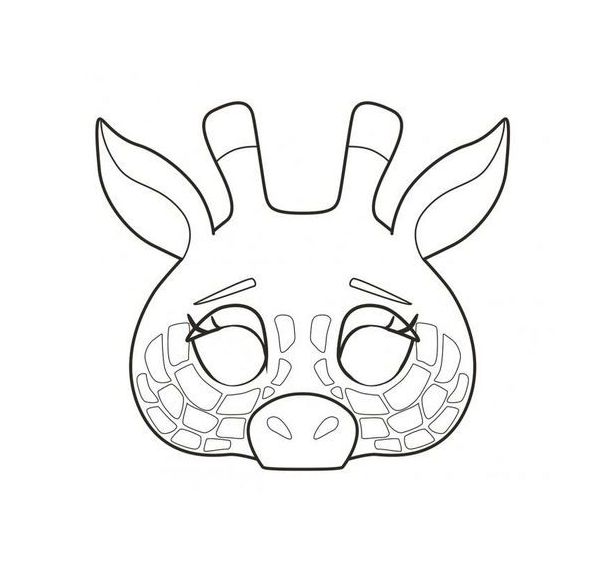 Bloc de 24 masques à colorier, thème les animaux
