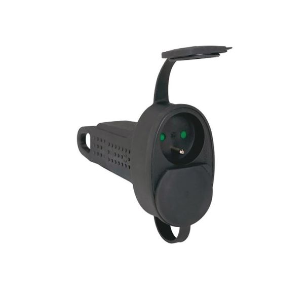 Bloc de 2 prises femelle 2P+T de 16 A en caoutchouc IP 44