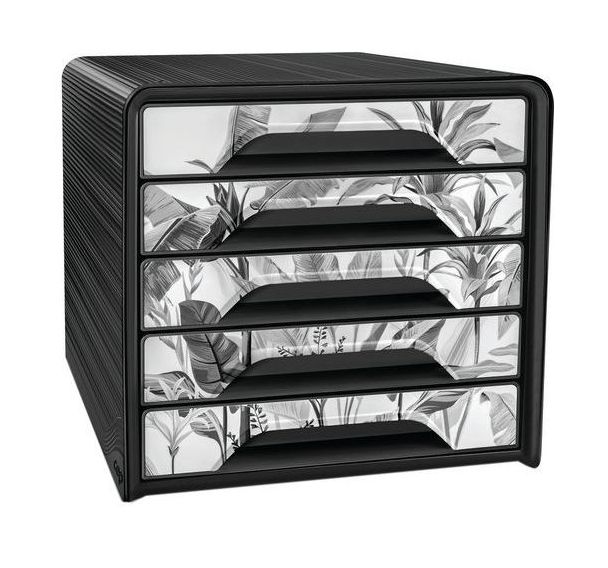 Bloc de classement 5 tiroirs Smoove Tropical noir - CEP
