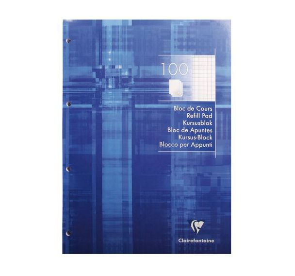 Bloc de cours encollé perf4 trous A4 - Clairefontaine