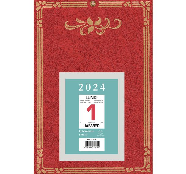 Bloc éphéméride neutre gros chiffres sur plaque Skytos