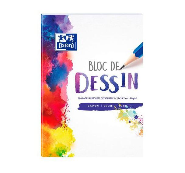 Bloc feuilles simples dessin détachables perforées 210x297 - Oxford
