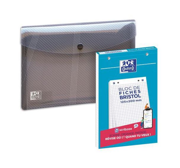 Bloc fiche Bristol 125x200 30 feuilles Q5 blanc+1 chemise A5