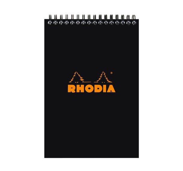 Bloc noir reliure intégrale réglure ligné - Rhodia