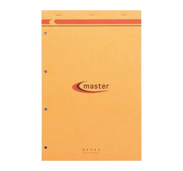 Bloc notes étudiant 80 feuilles 80g 21x31,5 cm seyes perforé 4 trous A4 feuille détachable