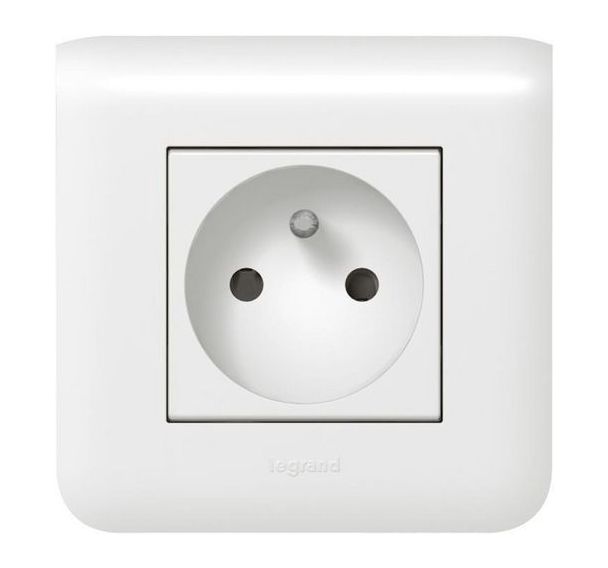 Bloc prise IP20 16A sur dosseret EE 220V Legrand Mozaic - Asem