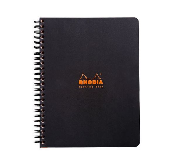 Bloc réunion noir reliure intégrale - Rhodia