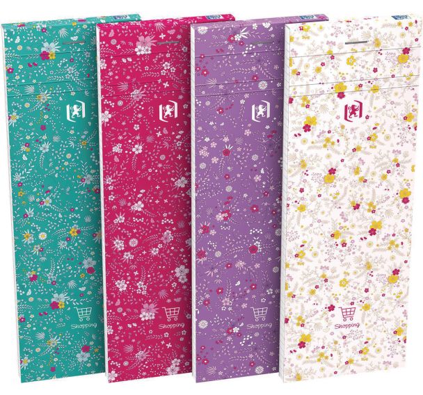 Bloc shopping flowers agrafé 74x210 160 pages 90g ligné 6mm