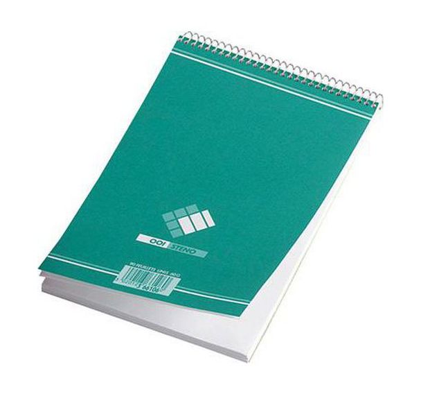 Bloc sténo 180 pages uni reliure hélicoïdale 14,8x21 cm