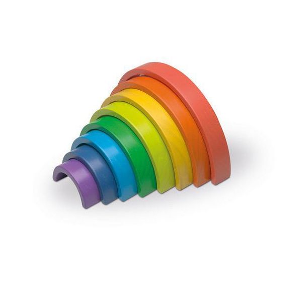 Blocs construction bois arc-en-ciel