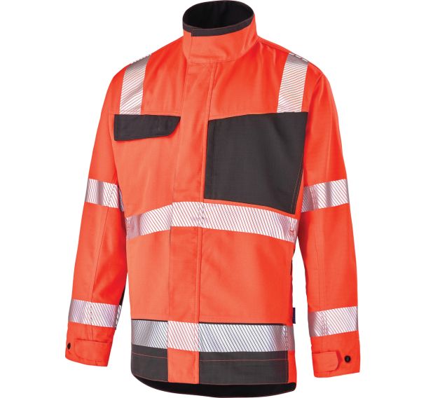 Blouson Fluo Advanced 9D30 - Rouge fluo/Gris - Cepovett Safety