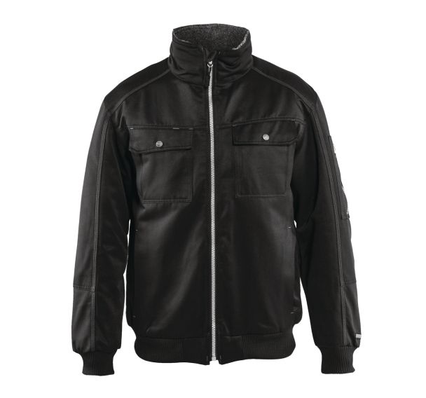 Blouson pilote hiver polyester / coton noir