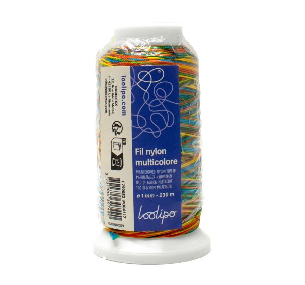 Bobine 230m fil nylon multicolore