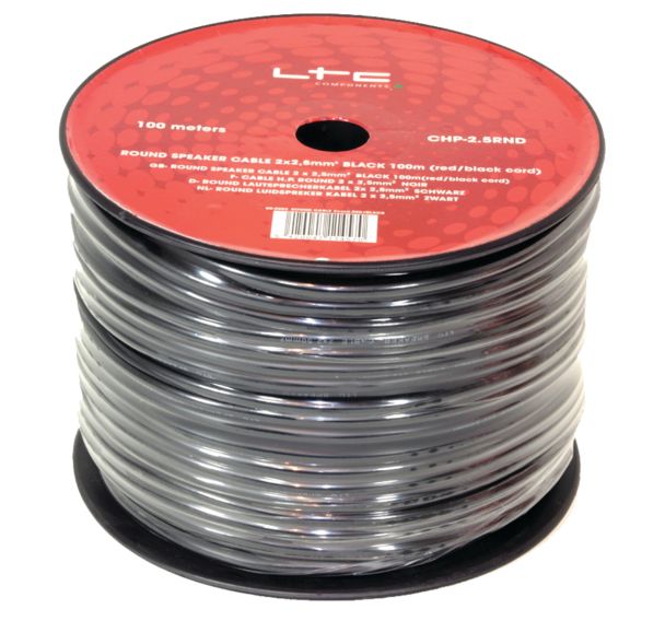 Bobine de 100 m de câble haut parleur rond 2x1,5mm CHP2.5RND