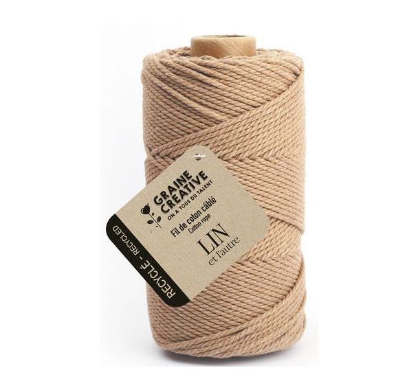 Bobine de 100 m de coton câblé recyclé 2 mm - Graine créative