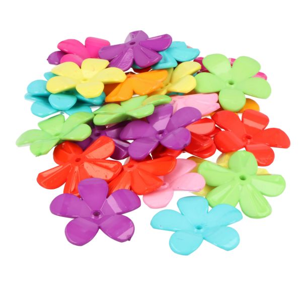 Bocal 100 fleurs plastiques géantes 3 cm