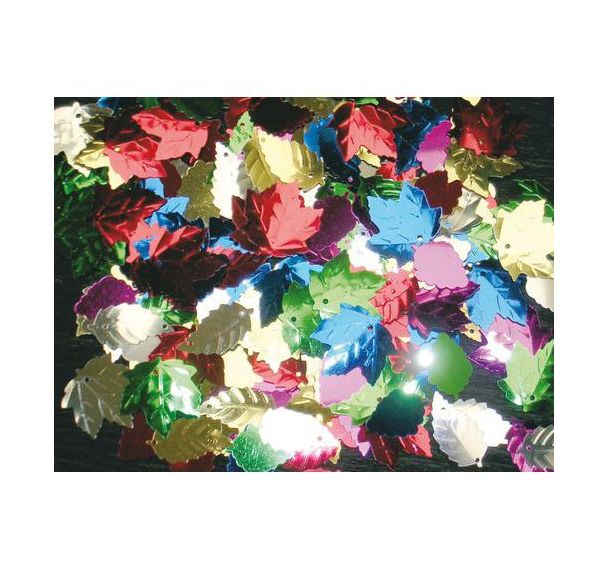 Bocal 100 g sequins feuilles d’arbres