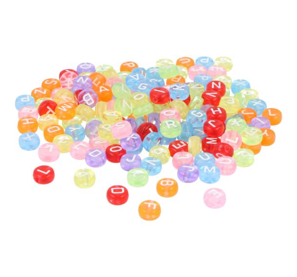 Bocal 1200 perles lettres multicouleurs