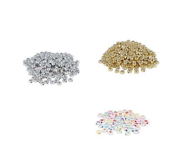 Bocal 1200 perles plastique lettres Ø 7 mm trou Ø1.2 mm - Innspiro