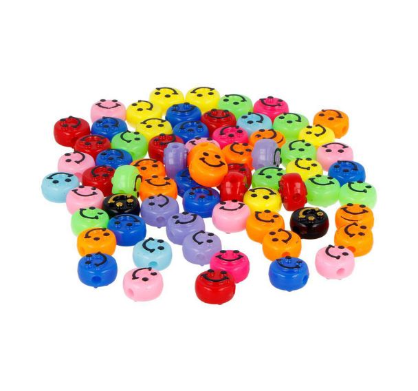 Bocal 450 perles émojis plates dia 9.5mm trou 2mm
