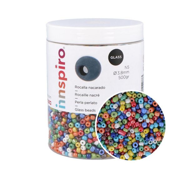Bocal 500 grammes perles de rocaille couleurs métallisées