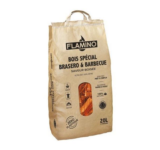 Bois spécial brasero et barbecue - 20l - Saveur boisée