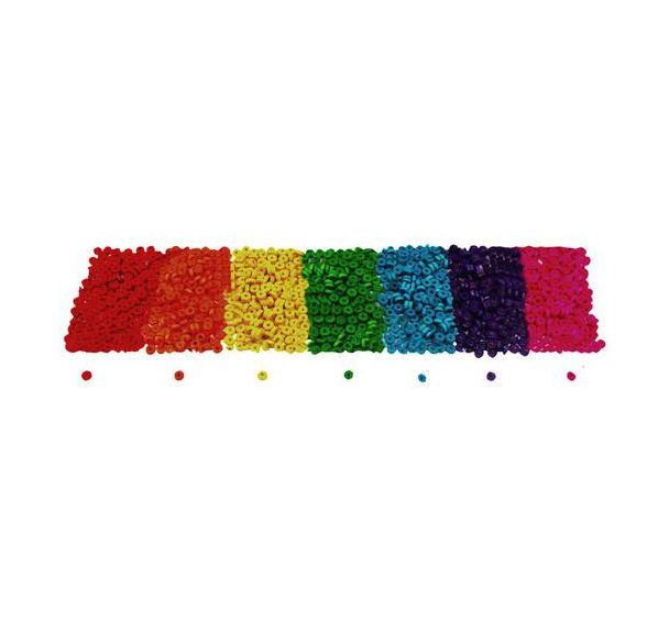Boite 1000 perles rondelle bois coloré