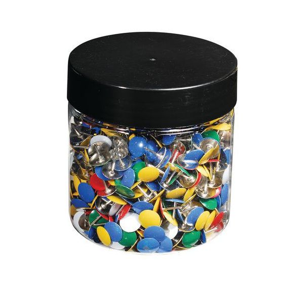 Boîte 1000 punaises couleur en laiton hauteur de pointe 9mm