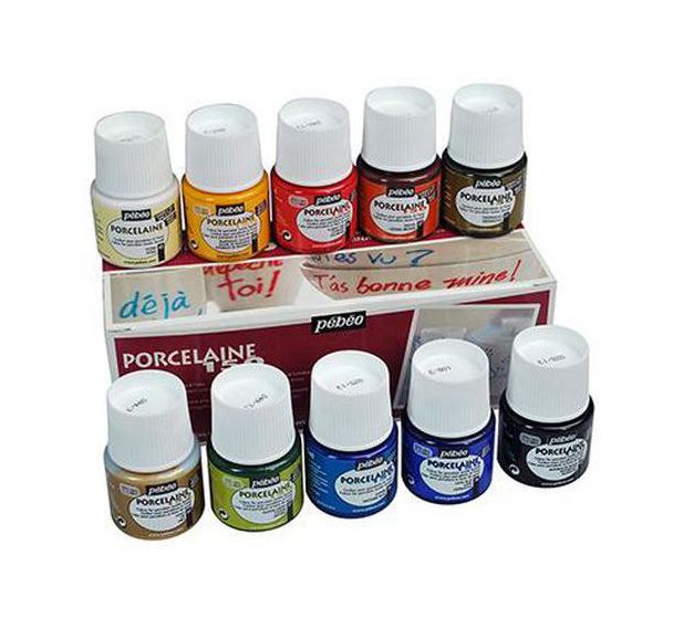 Boîte 10 flacons porcelaine de 45 ml Pebeo