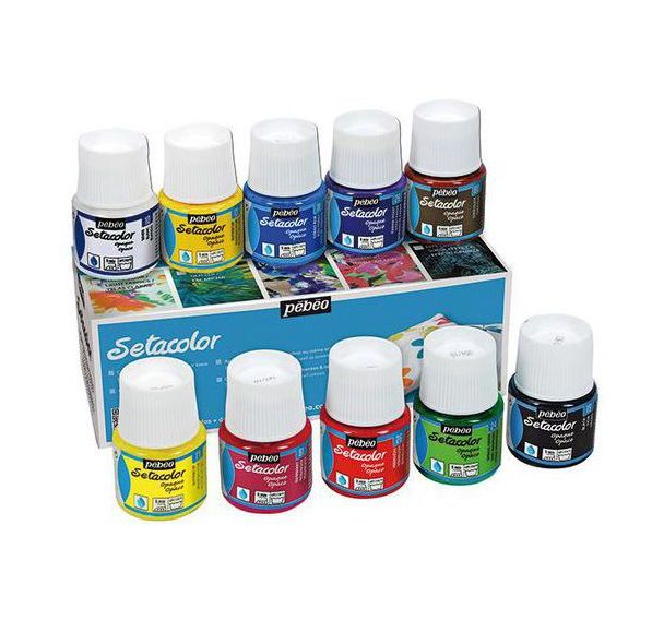 Boîte 10 flacons sétacolor assortis, opaque réf. 294 pébéo