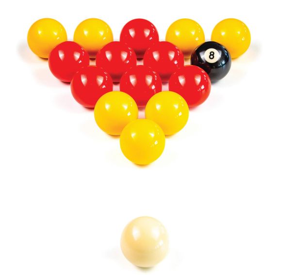 Boite 16 Billes Billard Jeu Pool Anglais Rouge/Jaune 50,8 mm