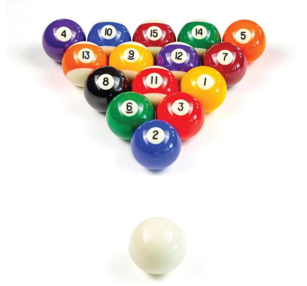 Boite 16 Billes Billard Numerotees 57 mm