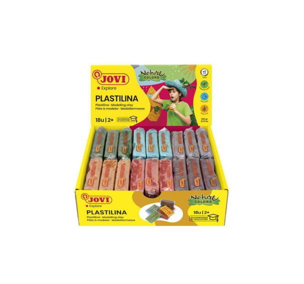 Boîte 18 pains 50 g couleurs nature Plastilina