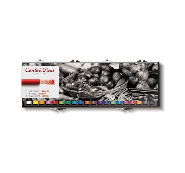 Boite 20 pastels tendres conte à paris 65 mm Ø 10 mm