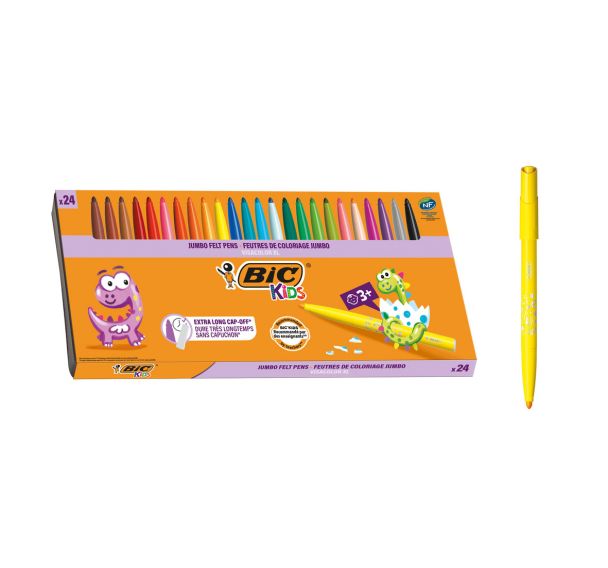 Boîte 24 feutres grosse pointe Visacolor Bic