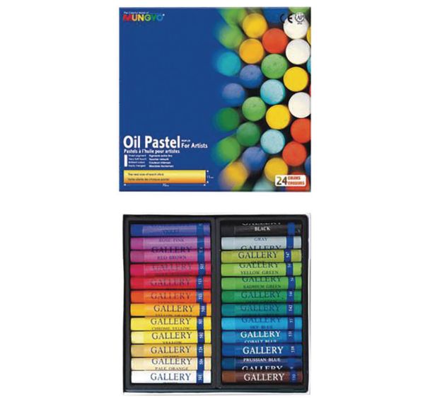 Boite 24 pastels Mungyo Artist taille standard 71 mm Ø 11 mm