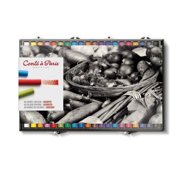 Boite 40 pastels tendres conte à paris 65 mm Ø 10 mm