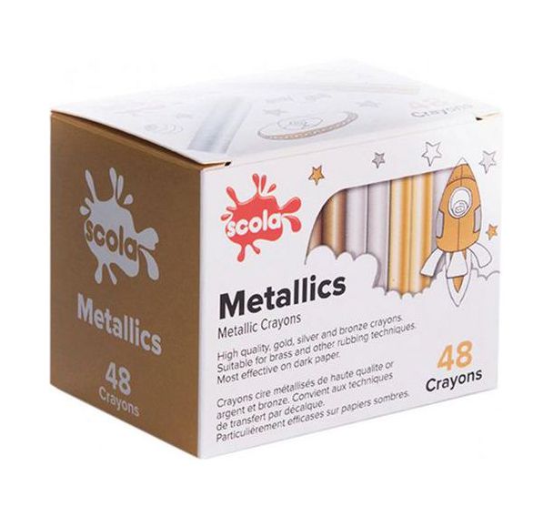 Boîte 48 craies métallique à la cire