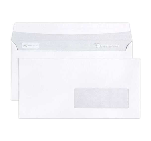 Boite 500 enveloppes adh 110x220 fenPET 35x100 90g