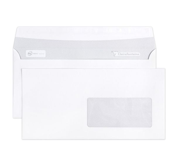 Boite 500 enveloppes adh 110x220 fenPET 45x100 90g