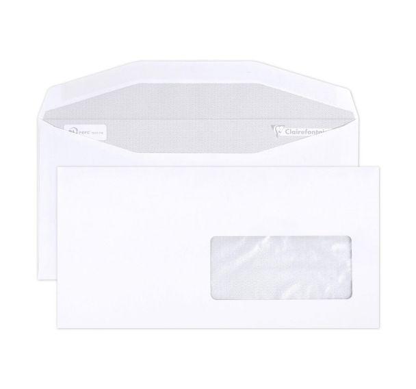 Boite 500 enveloppes gommées 114x229 fen45x100 80g