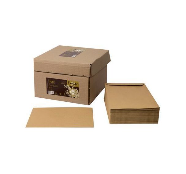Boite 500 pochettes 162x229 90g kraft recyclé