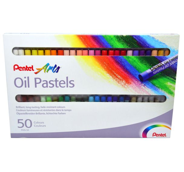 Boîte 50 pastels huile Pentel diam: 8 mm