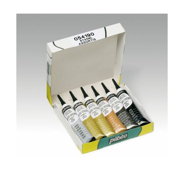 Boîte 6 tubes cerne relief 6 x 20 ml Pébéo