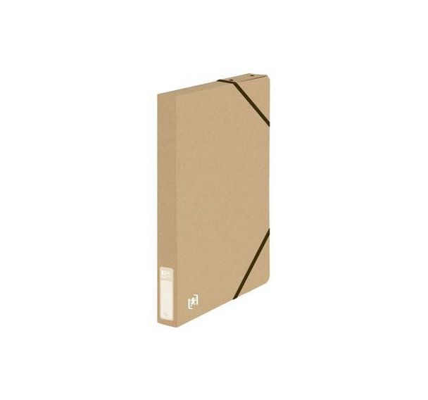 Boîte Capacité Standard Touareg 24x32cm Dos 35mm avec Elastique Couverture Carte Recyclée Beige Naturel