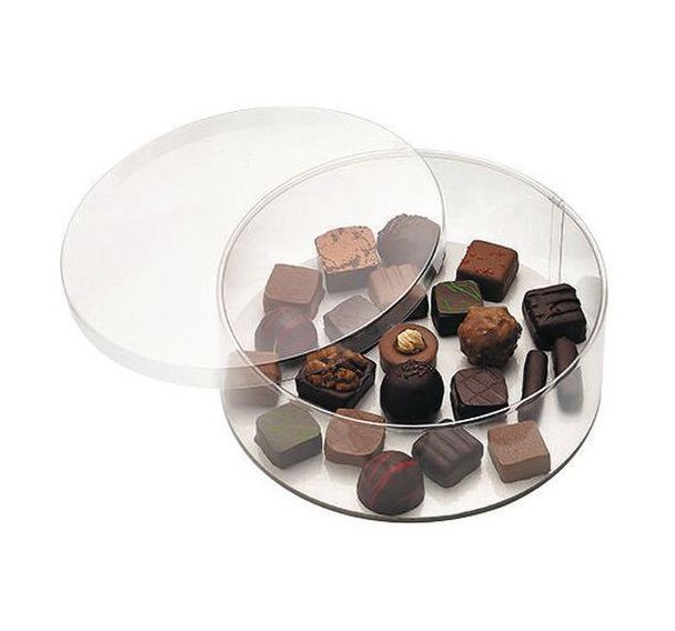 Boîte à bonbons ronde avec fond en carton blanc - Lot de 5 -Matfer Flo